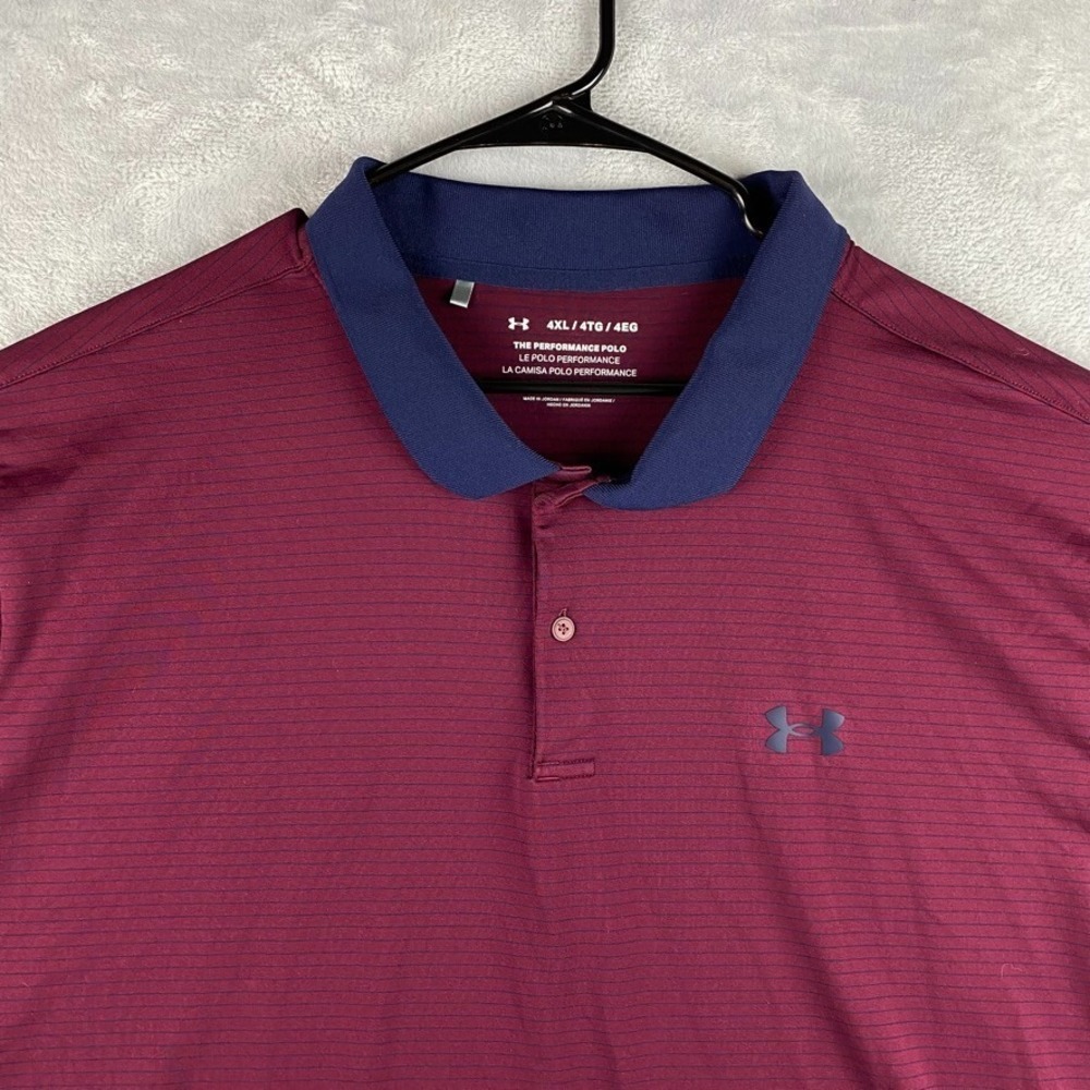 Under Armour Polo Mens 4XL Red Maroon Golf Shirt Performance Tech Stretch - Picture 2 of 9